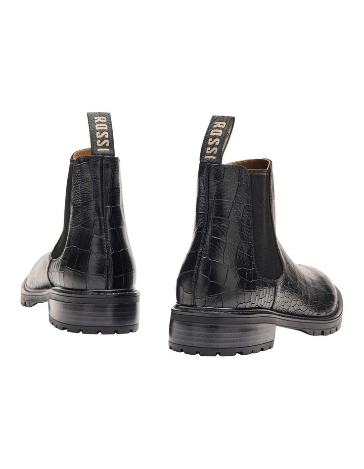 Chinchilla Rubber Sole Boot in Black Croc image 4