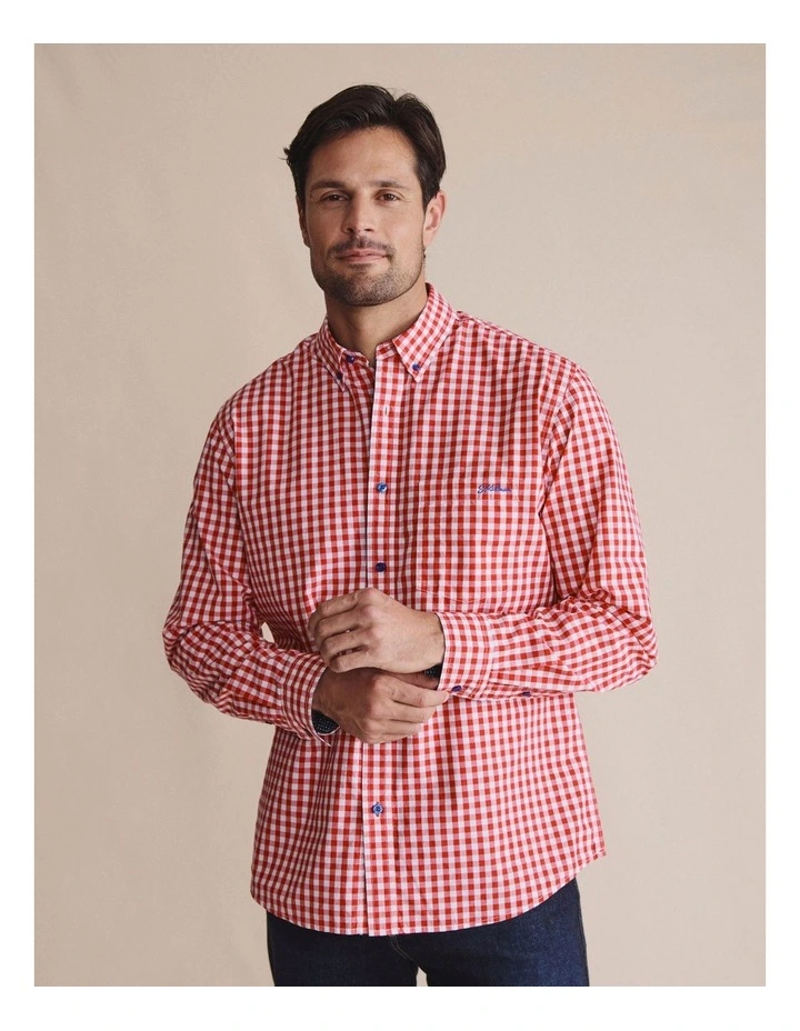 Holstein Long Sleeve Shirt in Red image 1