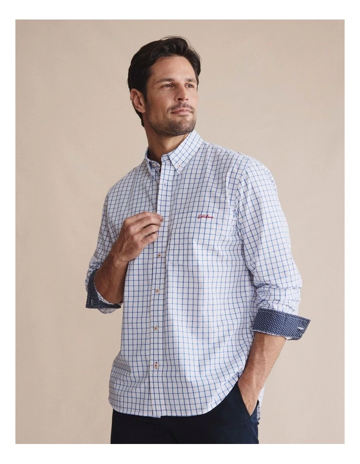 Murchison Long Sleeve Shirt in Mid Blue image 3