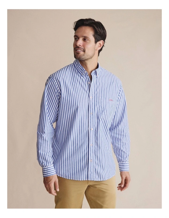 Barron Long Sleeve Shirt in Mid Blue image 1
