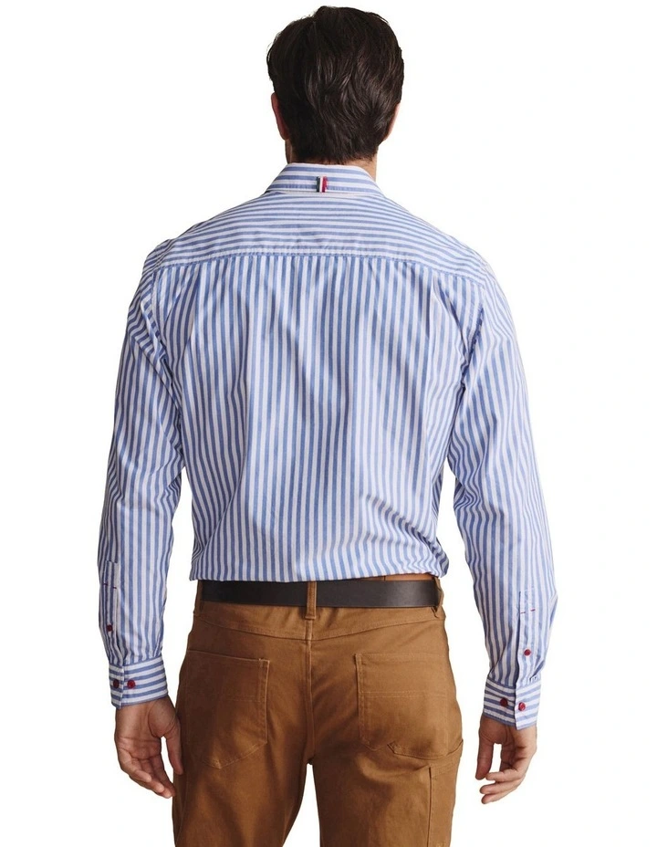 Barron Long Sleeve Shirt in Mid Blue image 2