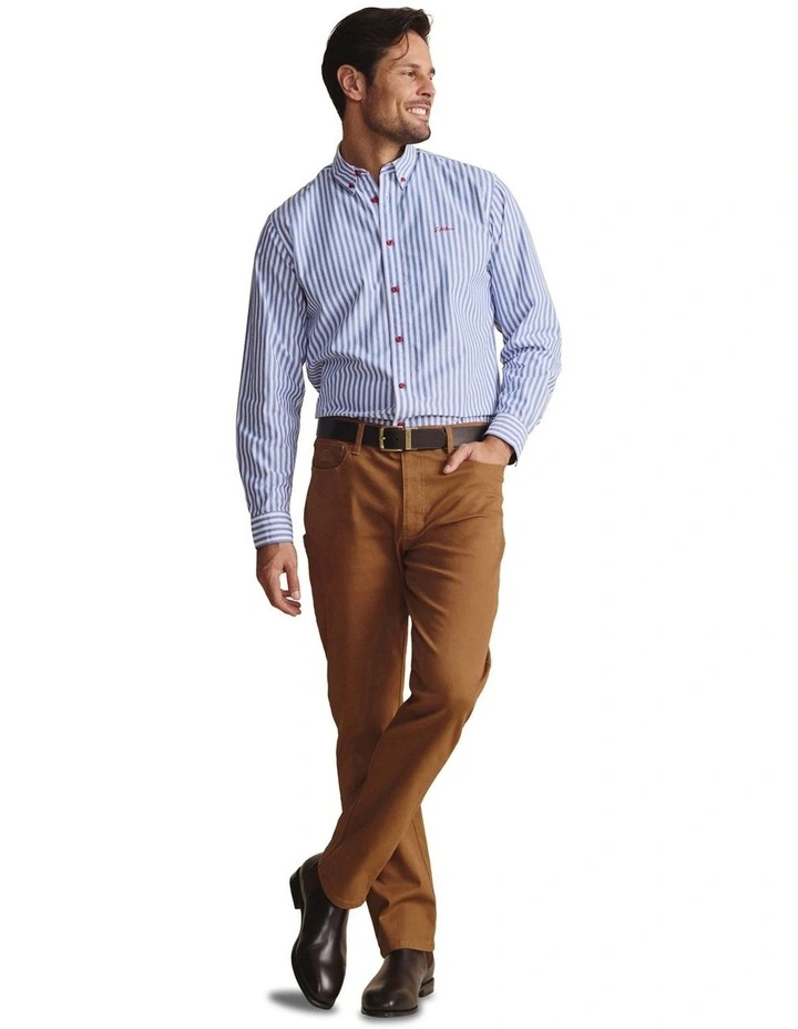 Barron Long Sleeve Shirt in Mid Blue image 3