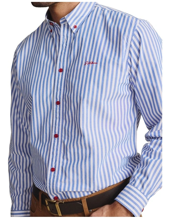 Barron Long Sleeve Shirt in Mid Blue image 4