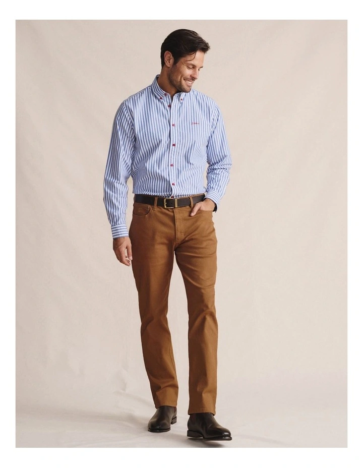 Barron Long Sleeve Shirt in Mid Blue image 5