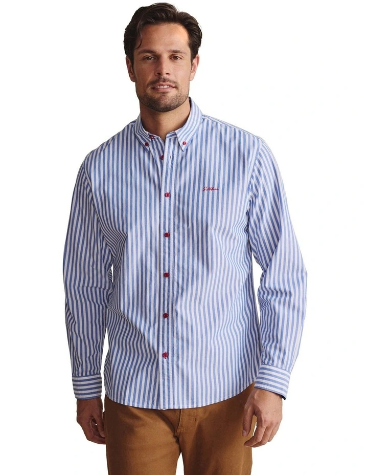 Barron Long Sleeve Shirt in Mid Blue image 5