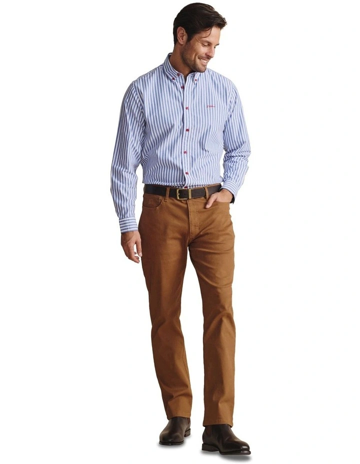 Barron Long Sleeve Shirt in Mid Blue image 6