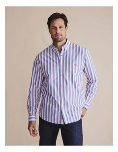 Dexter Long Sleeve Shirt in Mid Blue