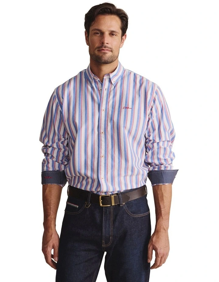 Dexter Long Sleeve Shirt in Mid Blue image 1