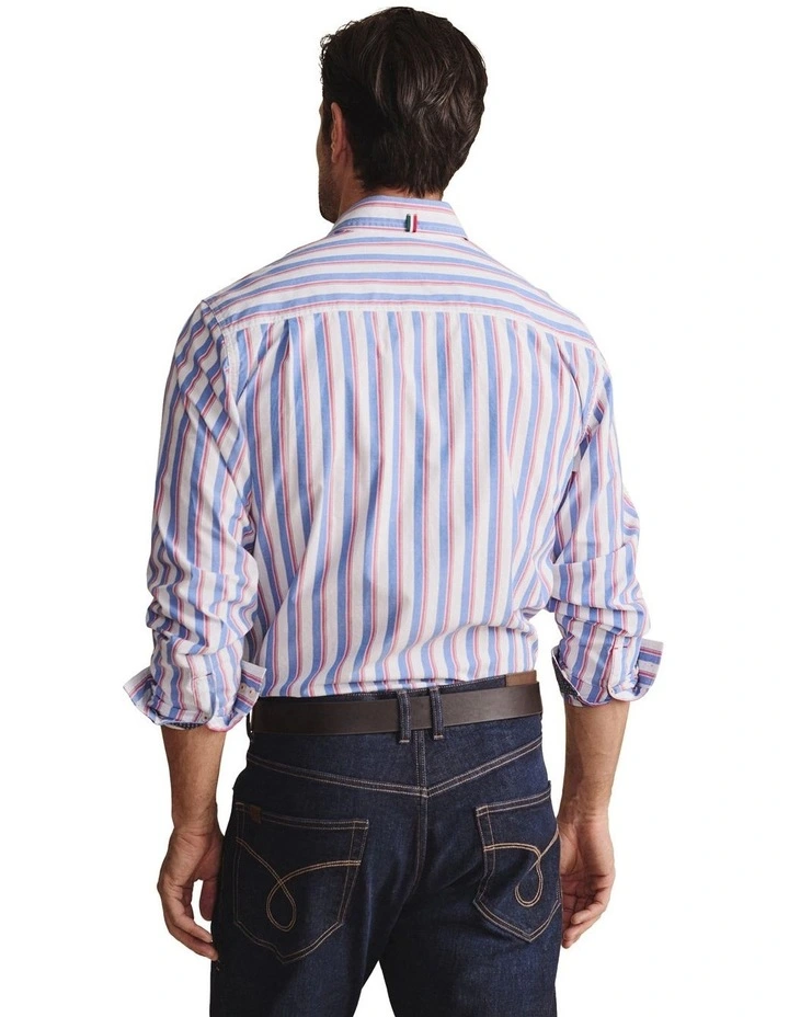 Dexter Long Sleeve Shirt in Mid Blue image 2