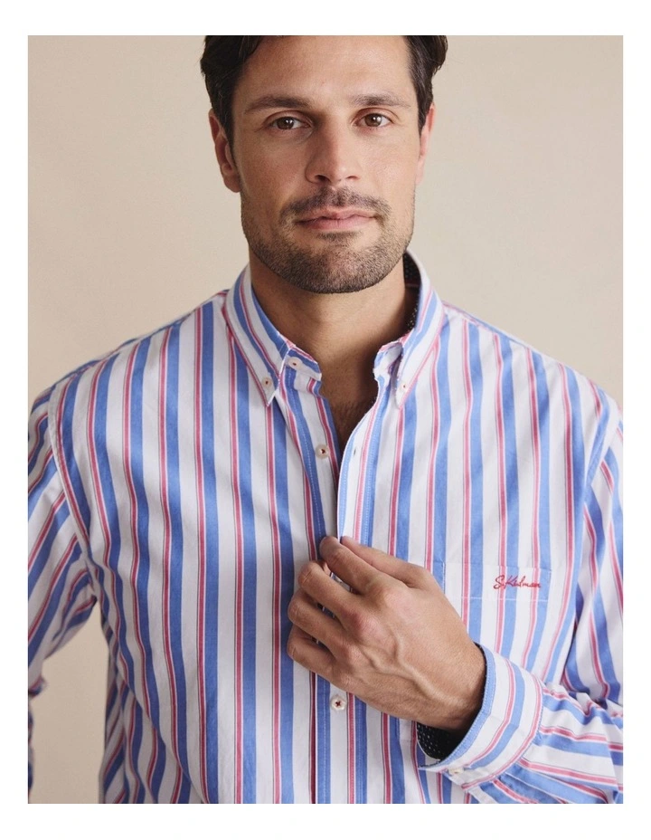 Dexter Long Sleeve Shirt in Mid Blue image 3