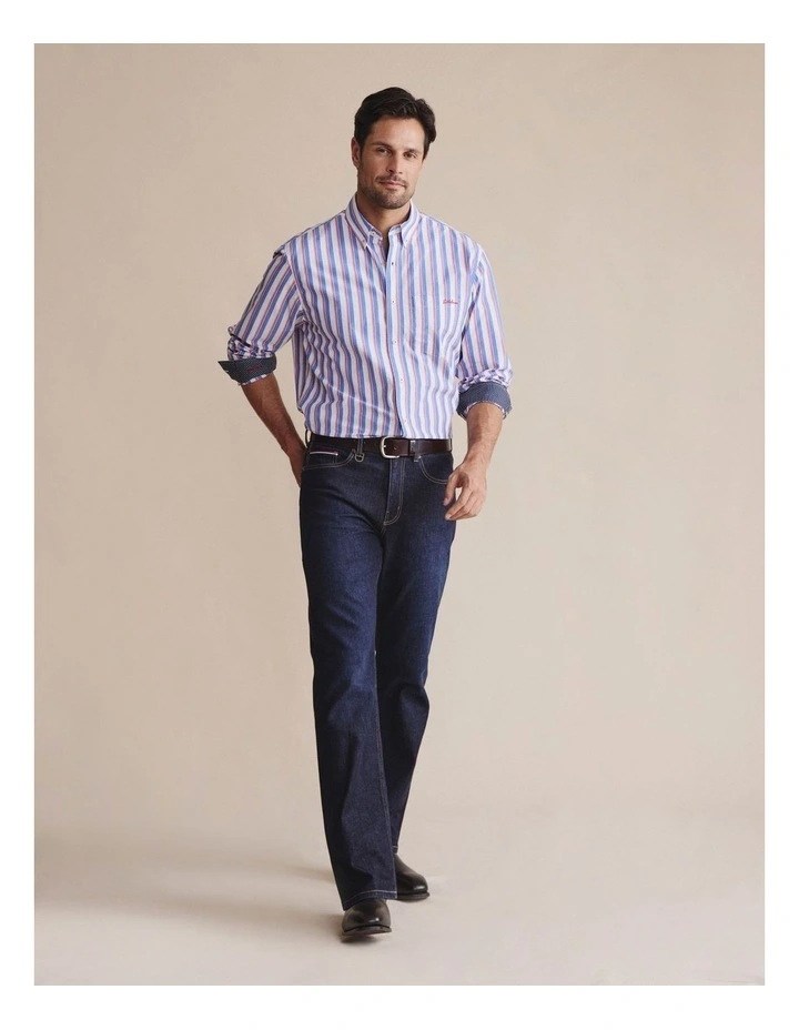 Dexter Long Sleeve Shirt in Mid Blue image 4