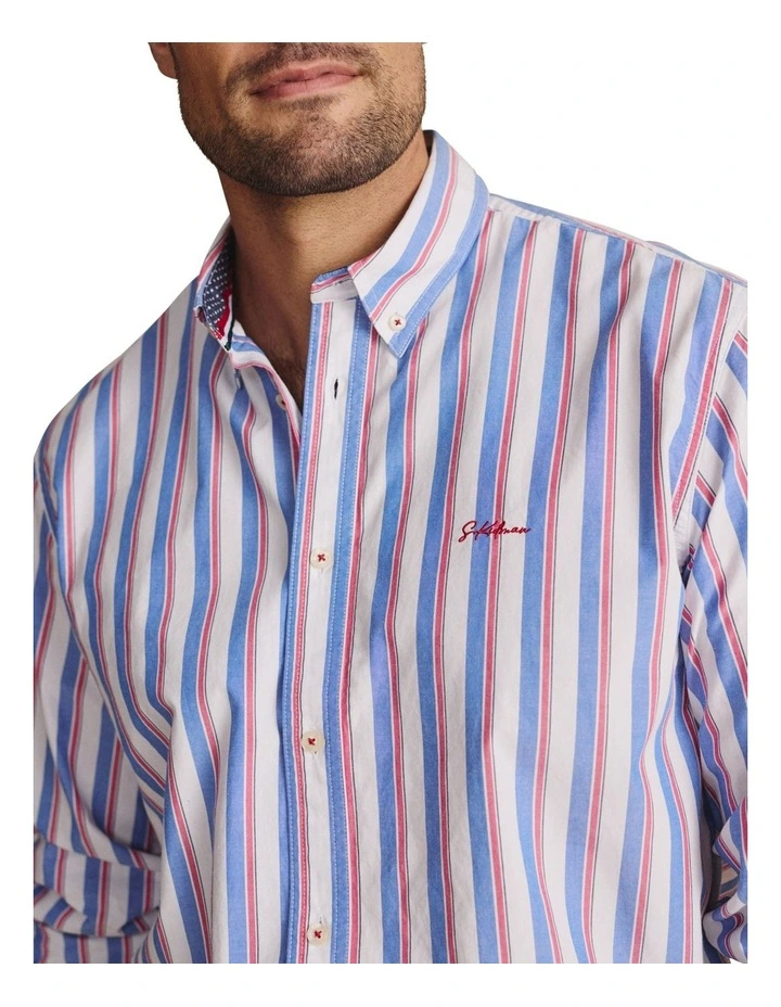 Dexter Long Sleeve Shirt in Mid Blue image 4