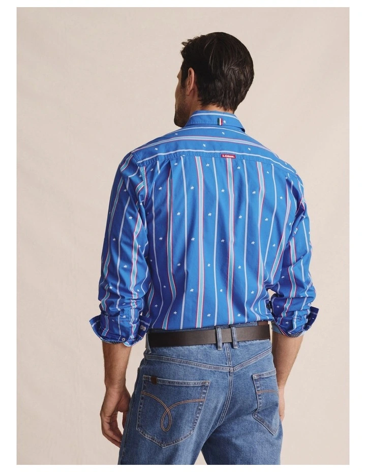 Aberdeen Long Sleeve Shirt in Mid Blue image 2