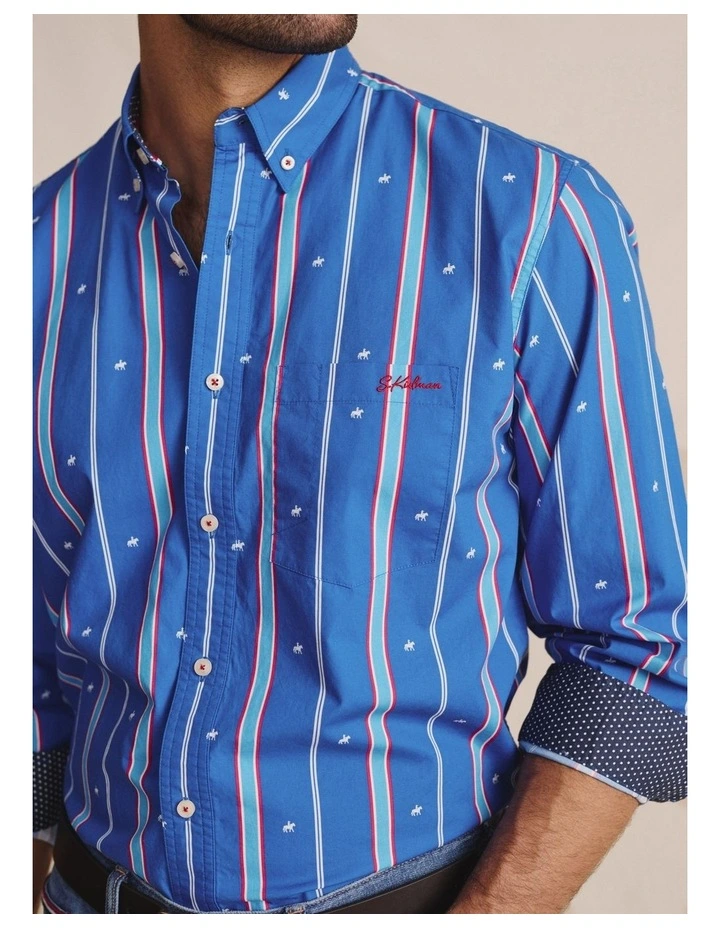 Aberdeen Long Sleeve Shirt in Mid Blue image 3