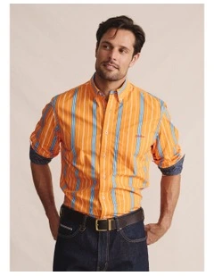 Aberdeen Long Sleeve Shirt in Orange