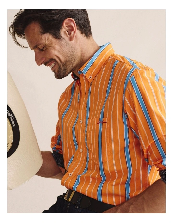 Aberdeen Long Sleeve Shirt in Orange image 3