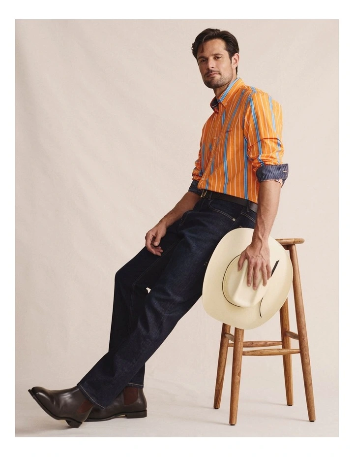 Aberdeen Long Sleeve Shirt in Orange image 5