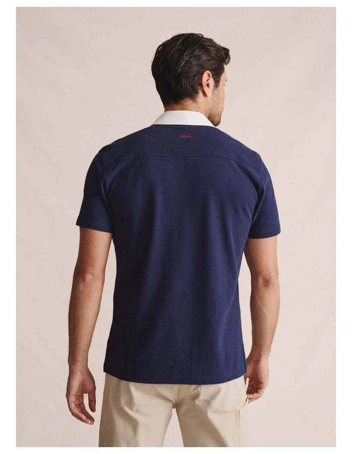 Fitzroy SS Polo Shirt in Navy image 2