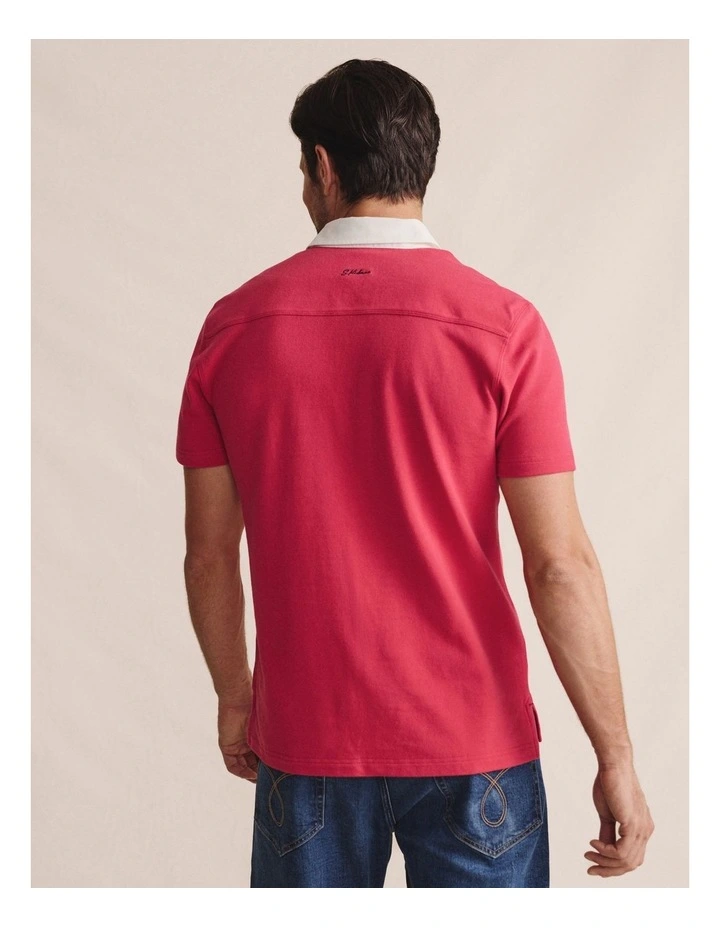 Fitzroy SS Polo Shirt in Red image 2