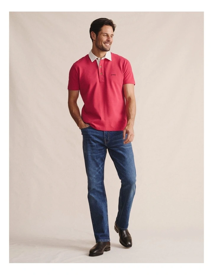 Fitzroy SS Polo Shirt in Red image 4