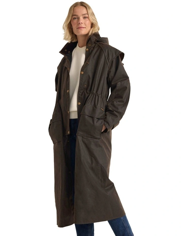 Brookland Oilskin Coat in Heritage image 1