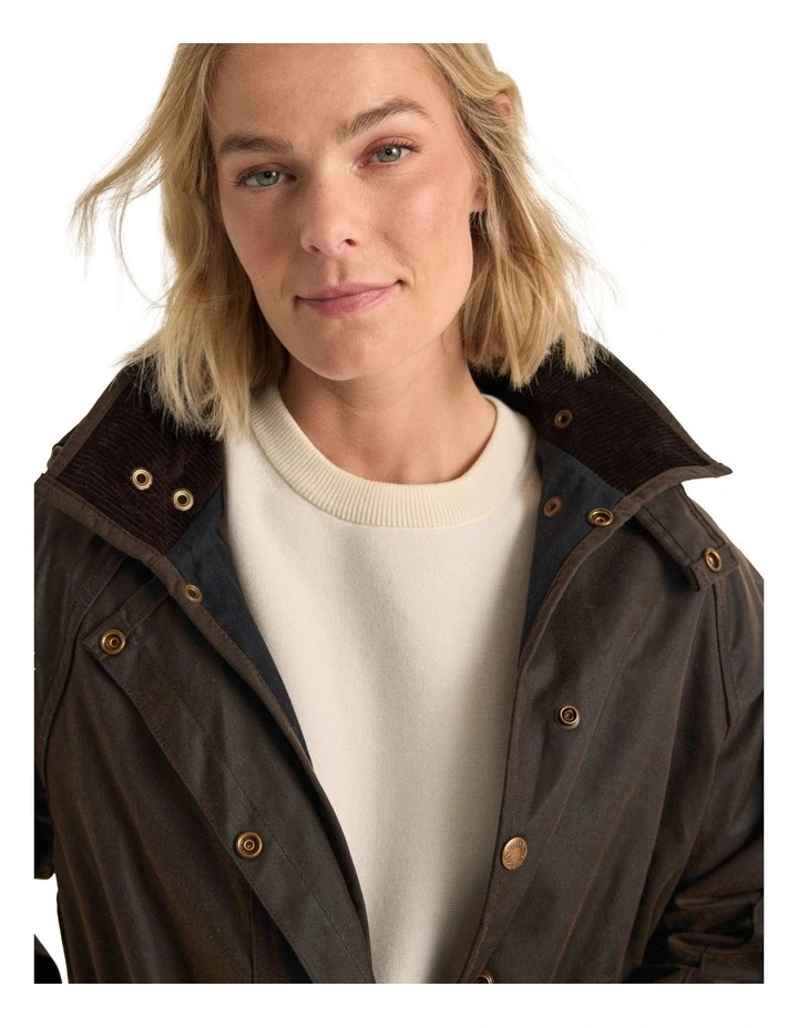 Brookland Oilskin Coat in Heritage image 4