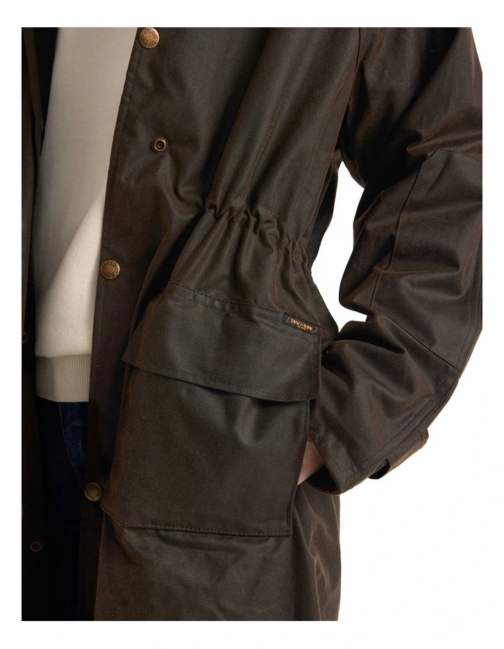 Brookland Oilskin Coat in Heritage image 5