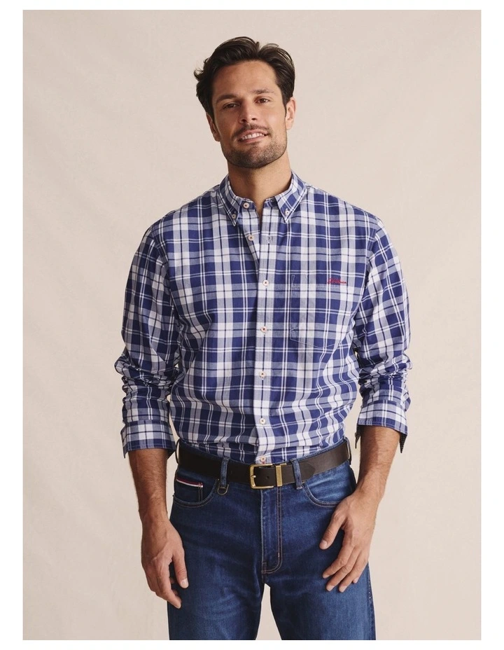 Aberdeen Long Sleeve Shirt 1SHM00082 in Indigo image 1