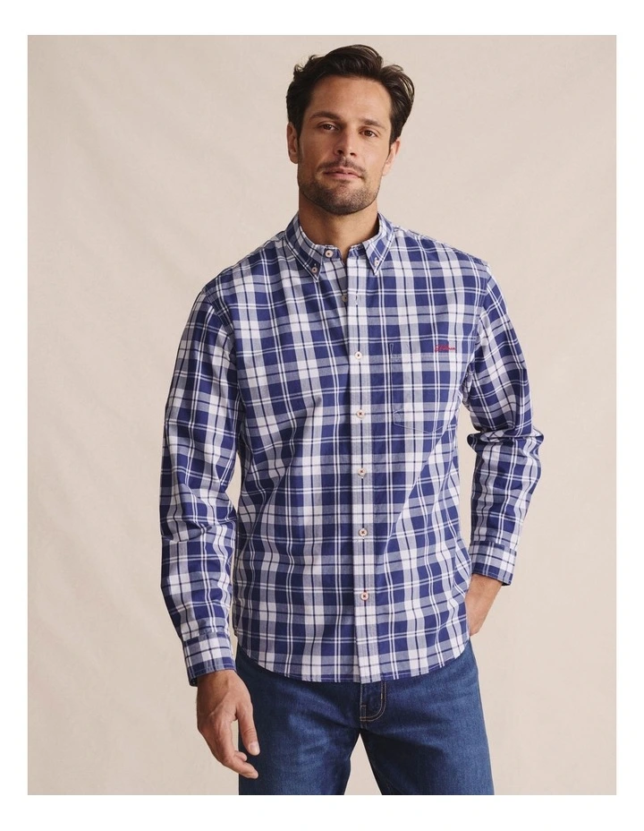 Aberdeen Long Sleeve Shirt 1SHM00082 in Indigo image 3