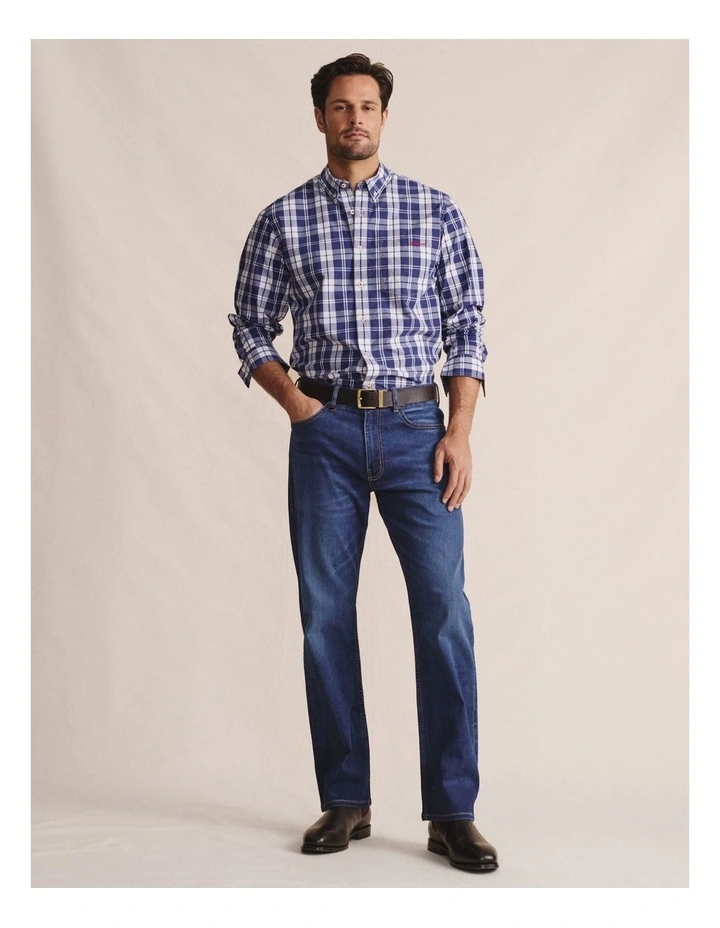 Aberdeen Long Sleeve Shirt 1SHM00082 in Indigo image 4