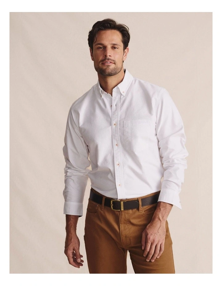 Aberdeen Long Sleeve Shirt in White 1SHM0001 image 1