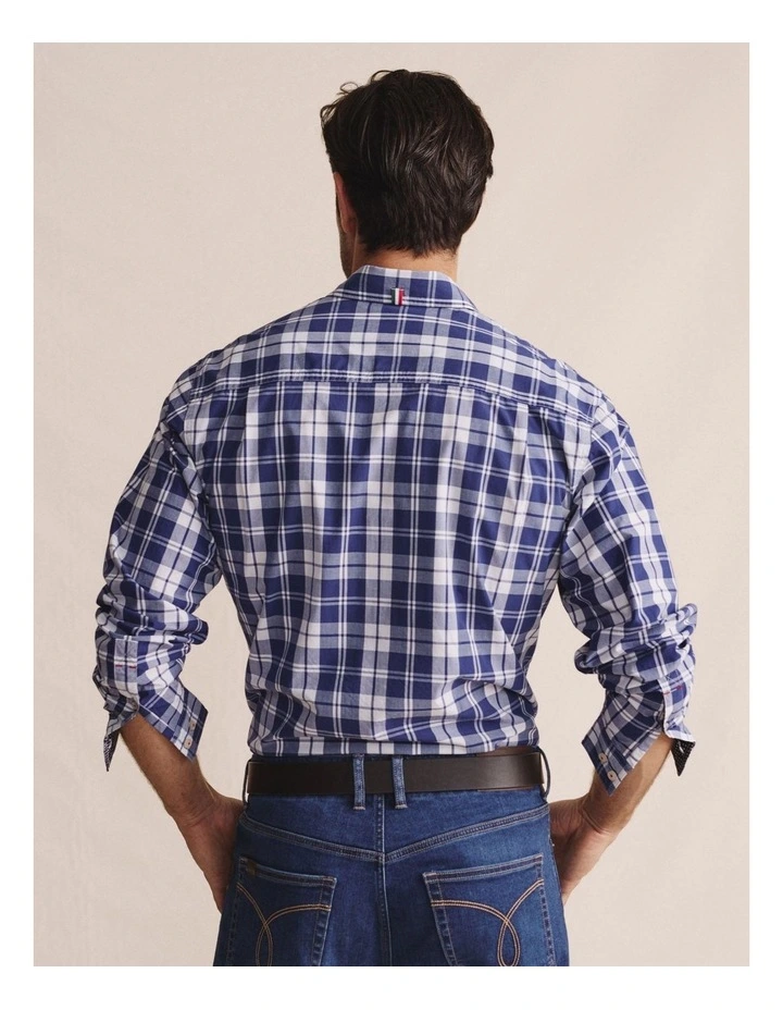 Aberdeen Long Sleeve Shirt 1SHM00082 in Indigo image 2