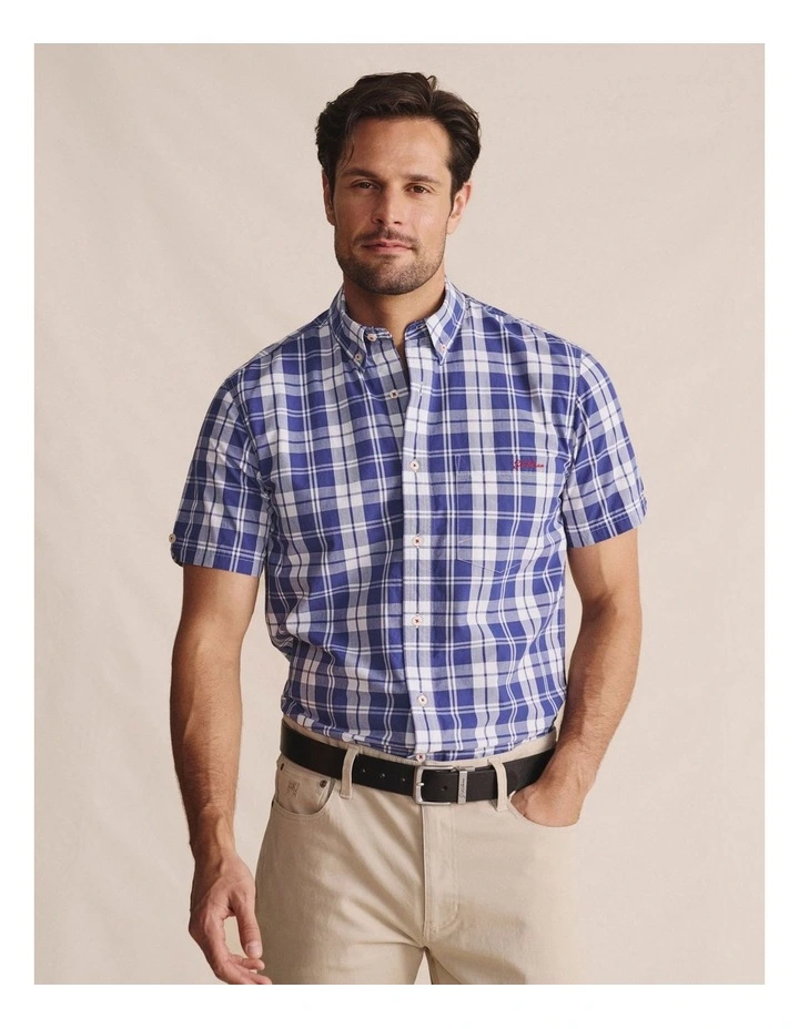 Cooper Short Sleeve Shirt 1SHM00086 in Indigo image 1