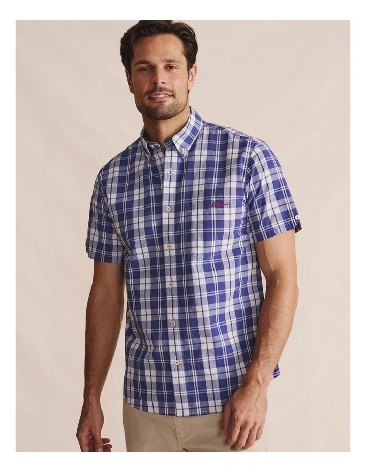 Cooper Short Sleeve Shirt 1SHM00086 in Indigo image 3