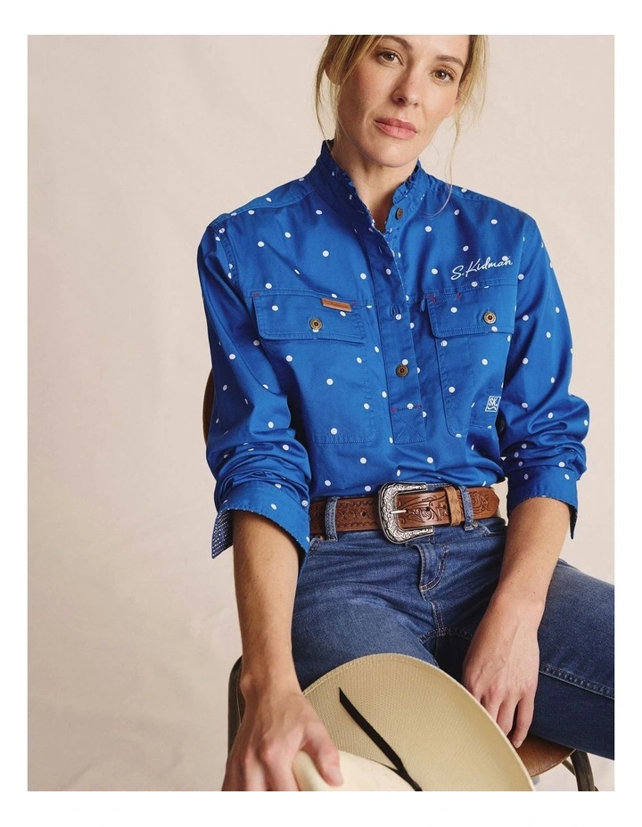 Acacia Workshirt 1shw00035 in Mid Blue image 3