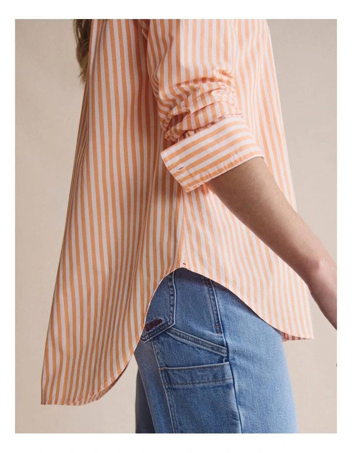 Taree Striped Oversized Shirt in Orange 1SHW00244 image 2