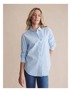 Taree Striped Oversized Shirt 1SHW00244 in Blue