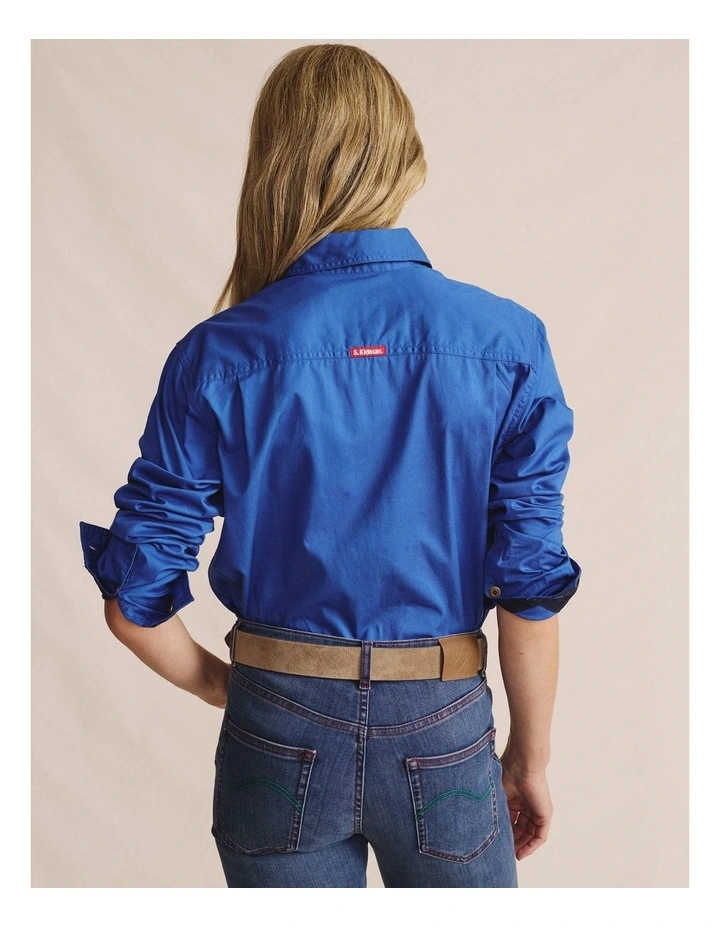 Camfield Half Placket Shirt 1SHW00133 in Blue image 2