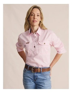 Camfield Half Placket Shirt 1SHW00133 in Pink