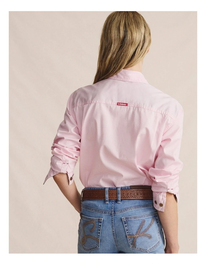 Camfield Half Placket Shirt 1SHW00133 in Pink image 2