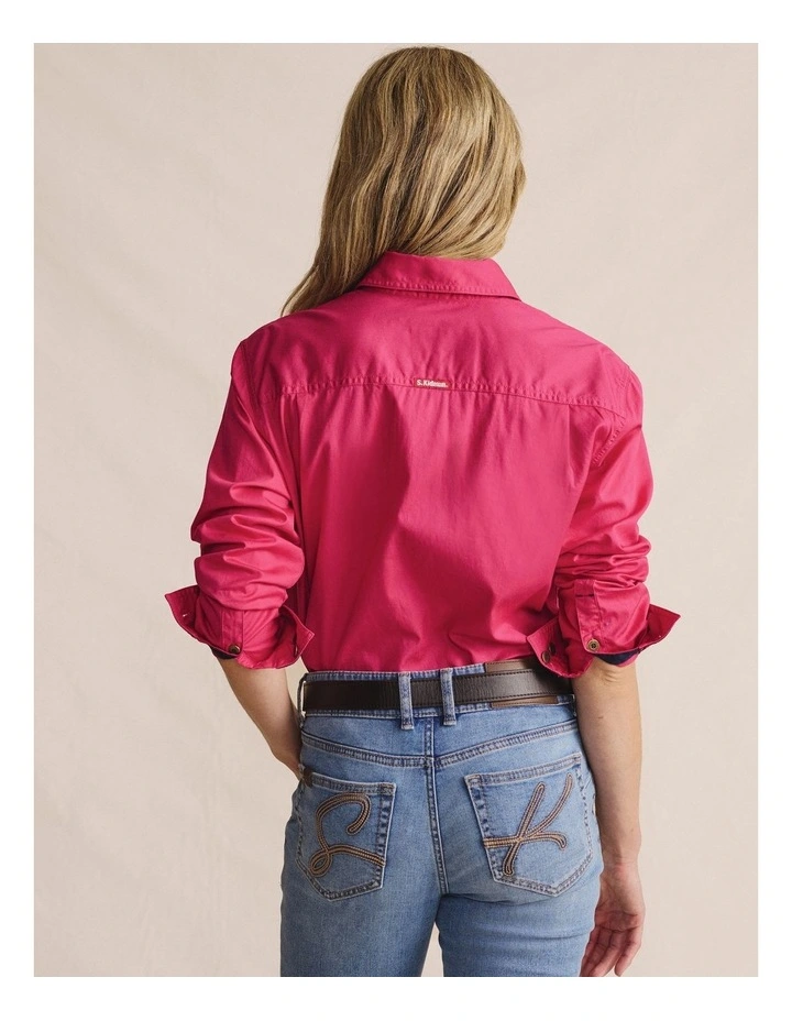 Camfield Half Placket Shirt 1SHW00133 in Pink image 2