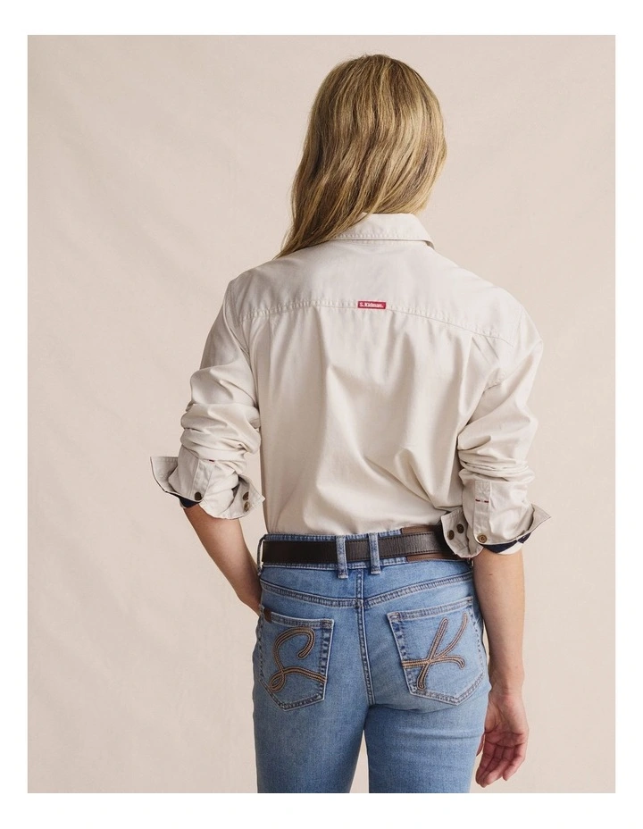 Camfield Half Placket Shirt 1SHW00133 in Cream image 2