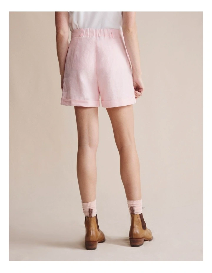 Leura Linen Shorts 1STW00108 in Pink image 2