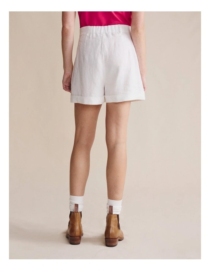 Leura Linen Short 1STW00108 in White image 2