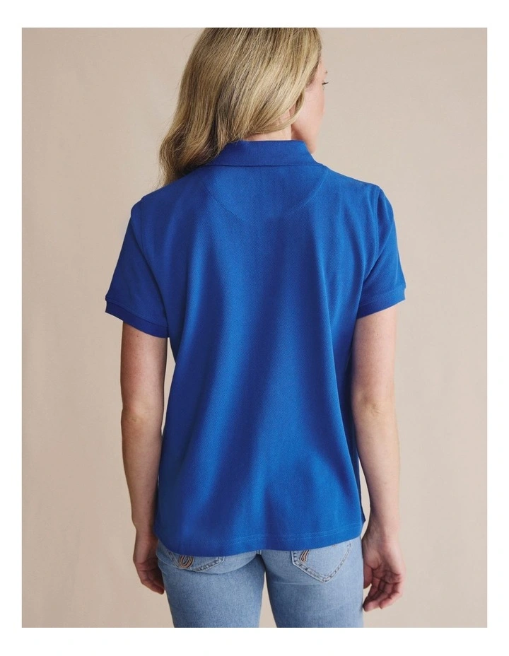 Penola Short Sleeve Polo T-shirt 1POW00211 in Blue image 2