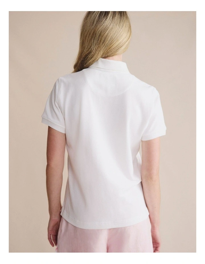 Penola Short Sleeve Polo T-shirt 1POW00211 in White image 2