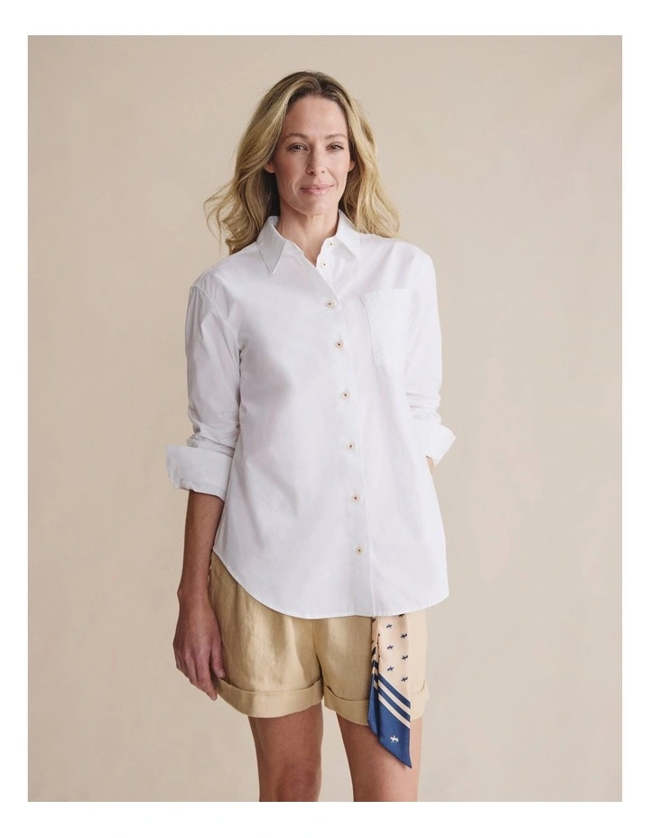 Taree Poplin Oversized Shirt 1SHW00276 in White image 1