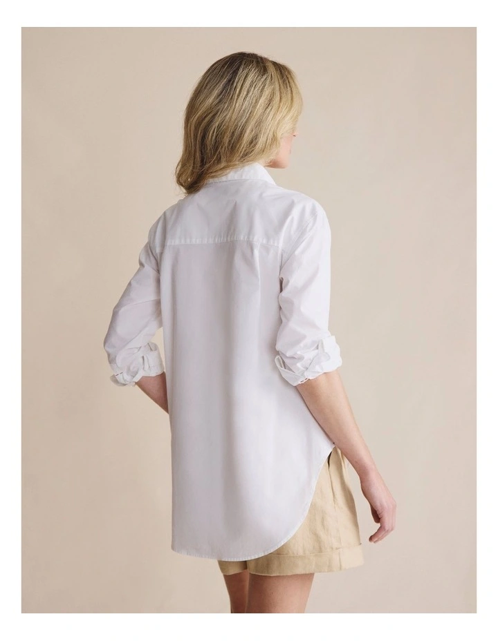 Taree Poplin Oversized Shirt 1SHW00276 in White image 2