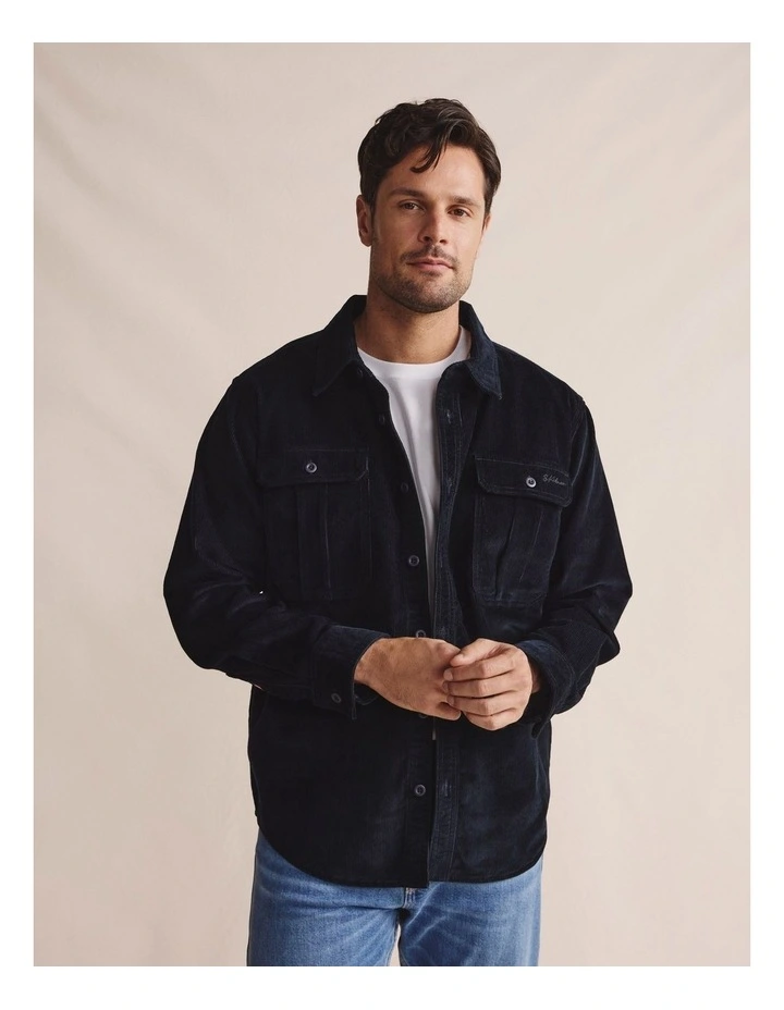 Smithton Corduroy Shirt 1SHM00265 in Navy image 1