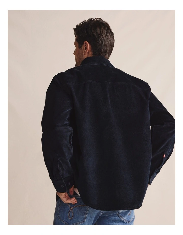 Smithton Corduroy Shirt 1SHM00265 in Navy image 2